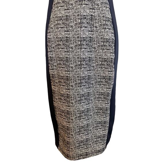 Enfocus Studio Womens Size 4 Navy Trim Black White Tweed Print Sheath Dress - Picture 12 of 12